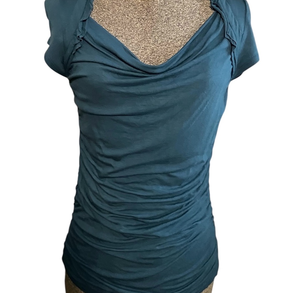 Kenar Teal Ruched Women's Blouse